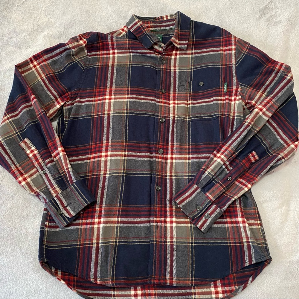 Woolrich 100%cotton men’s plaid flannel shirt